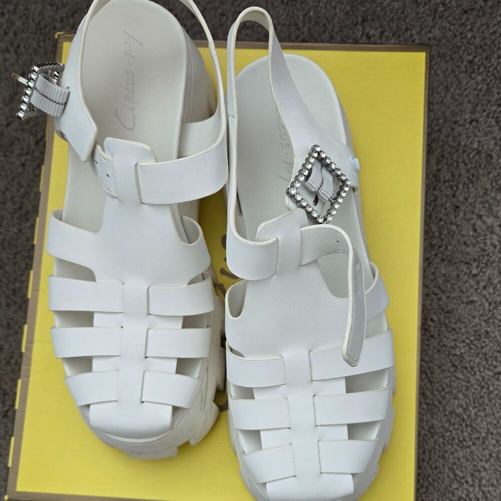 Circus NY by Sam Edelman Alyson Women's Bright White Gladiator Style Sandal 6.5M